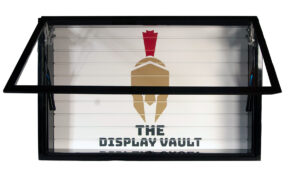 Open Black DIsplay Vault With Spartan Logo